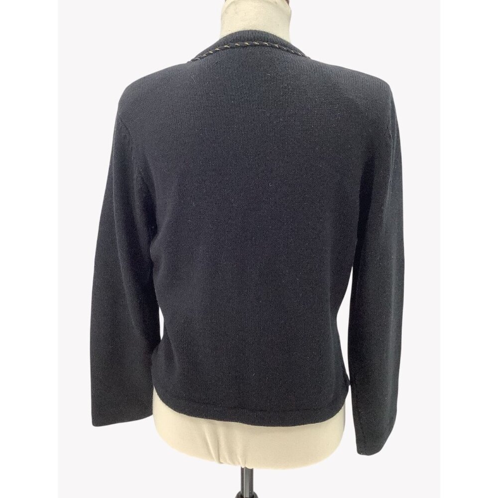 Vintage Susan Bristol Cardigan Size M Velvet Embroidery Beaded Tassel Floral - Picture 5 of 7